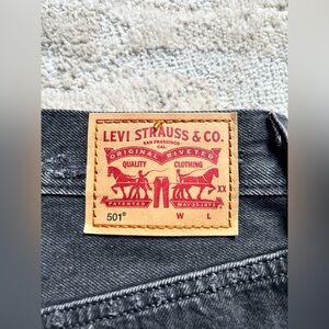 Black 501 straight Levi's jeans